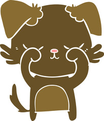 cute flat color style cartoon dog