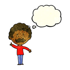 cartoon man with idea with thought bubble