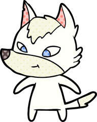 friendly cartoon wolf