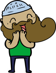 happy bearded man laughing