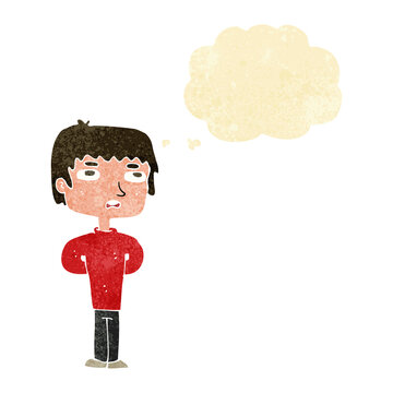 recommend clip art: cartoon unhappy man with thought bubble