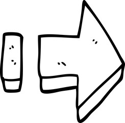 line drawing cartoon pointing arrow