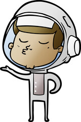 cartoon confident astronaut © lineartestpilot
