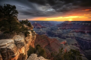Fototapeta na wymiar Sunset at Grand Canyon. Generative AI