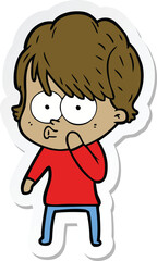 sticker of a cartoon woman