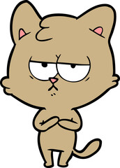 Naklejka premium bored cartoon cat