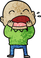 cartoon shouting bald man
