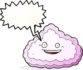 cartoon decorative cloud with speech bubble