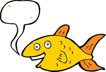 cartoon fish with speech bubble
