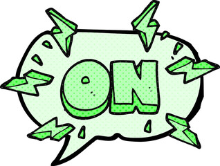 freehand drawn comic book speech bubble cartoon on symbol