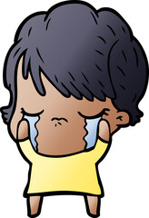 cartoon woman crying