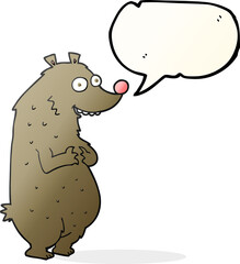 freehand drawn speech bubble cartoon bear