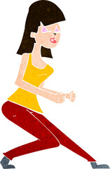 cartoon crazy dancing girl