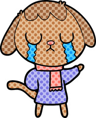 cute cartoon dog crying