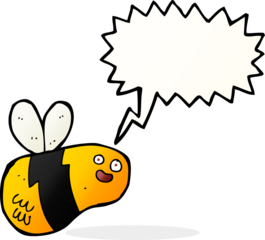 cartoon bee with speech bubble