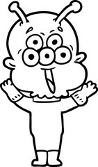 happy cartoon alien