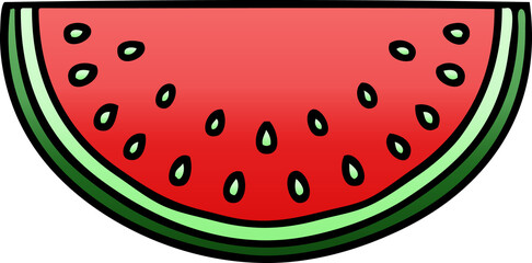 gradient shaded quirky cartoon watermelon