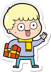 sticker of a cartoon man staring