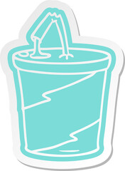 cartoon sticker of fastfood drink