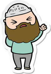 sticker of a cartoon man with beard