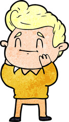 happy surprised cartoon man