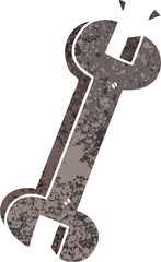 Naklejka premium retro illustration style quirky cartoon spanner
