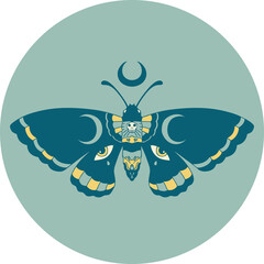iconic tattoo style image of a moth