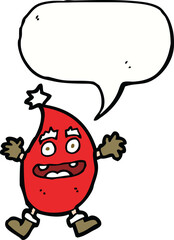 cartoon funny christmas creature with speech bubble