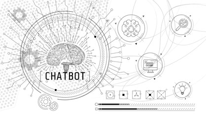 Obraz premium Abstract infographics on the topic of implementing scientific technologies.
