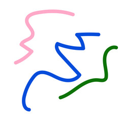 Green blue pink abstract scribble doodle 