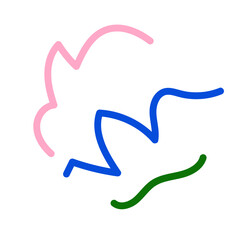 Green blue pink abstract scribble doodle 