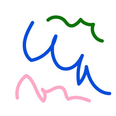 Green blue pink abstract scribble doodle 