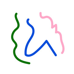 Obraz premium Green blue pink abstract scribble doodle 