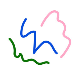 Obraz premium Green blue pink abstract scribble doodle 