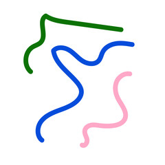Green blue pink abstract scribble doodle 