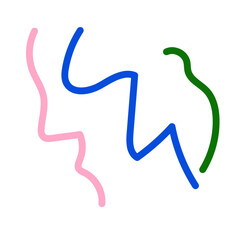 Obraz premium Green blue pink abstract scribble doodle 