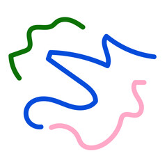 Green blue pink abstract scribble doodle 