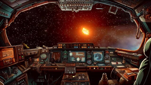 Embark on a cosmic journey as a spaceship leaps into warp speed, venturing towards the next planet. This mesmerizing VTuber Lo-Fi stream animation offers a serene and immersive experience for space en