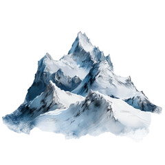 Fototapeta na wymiar Snow mountain isolated on a transparent background