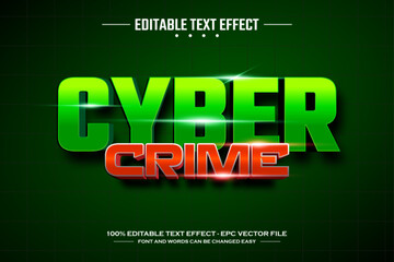 Cyber crime 3D editable text effect template