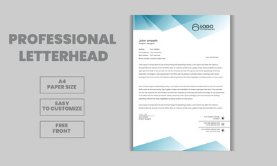 Letterhead design template and a4 size paper