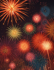 Naklejka premium fireworks on the night sky