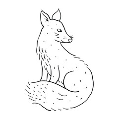 Hand drawing style of fox vector. It is suitable for animal icon, sign or symbol.