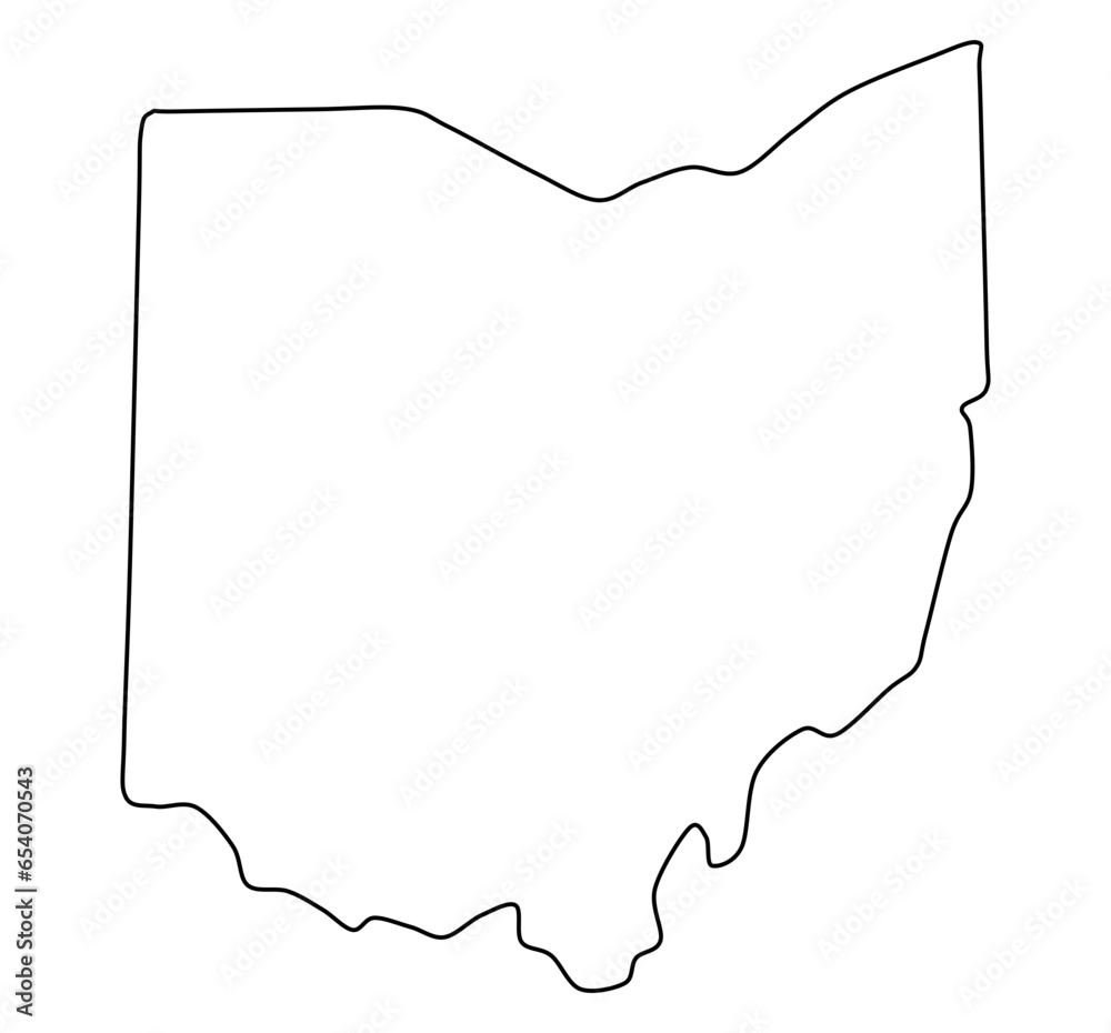 Sticker ohio stylized map ohio vector ohio outline ohio