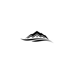 logo mountain home vector