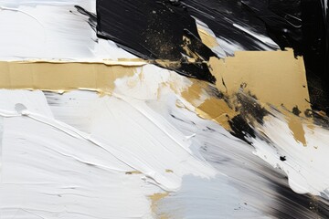 Abstract Gold and Black Oil Painting with Rough Brush Strokes. Expressive Artistry. Artistic Freedom.