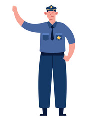 police standing man