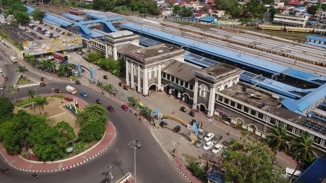 Aerial view of thiruvananthapuram kerala city views _railway station_Thampanoor Railway Station,
Thiruvananthapuram Central