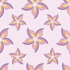 Fototapeta premium seamless repeat pattern with pastel color floral motif, on a light pink background perfect for fabric, scrap booking, wallpaper, gift wrap projects 