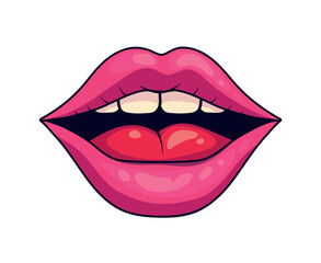 mouth pop art pink illustration